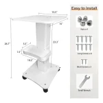 MESA PARA CABINA ESTETICA+RODACHINES BLANCA - Imagen 3