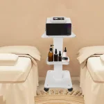 MESA PARA CABINA ESTETICA+RODACHINES BLANCA - Imagen 4