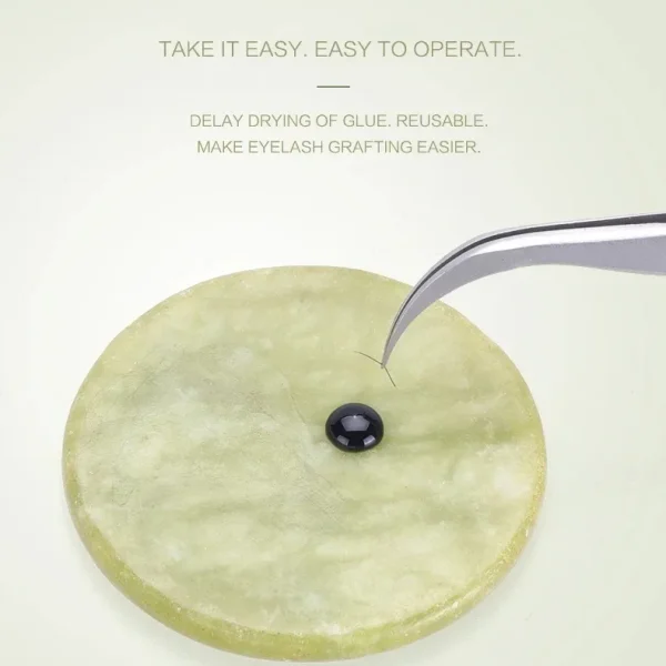 PIEDRA JADE VERDE OSCURO PEGANTE PESTAÑAS UND