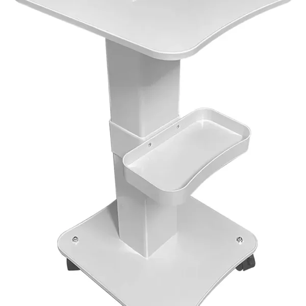 MESA PARA CABINA ESTETICA+RODACHINES BLANCA