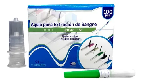 VACUTAINER 21G X 1 1/2 CAJA X 100+(2 CAMISAS)