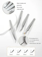 Set de 4 Pinzas para colocacion de Extensiones de pesta?as - Imagen 11