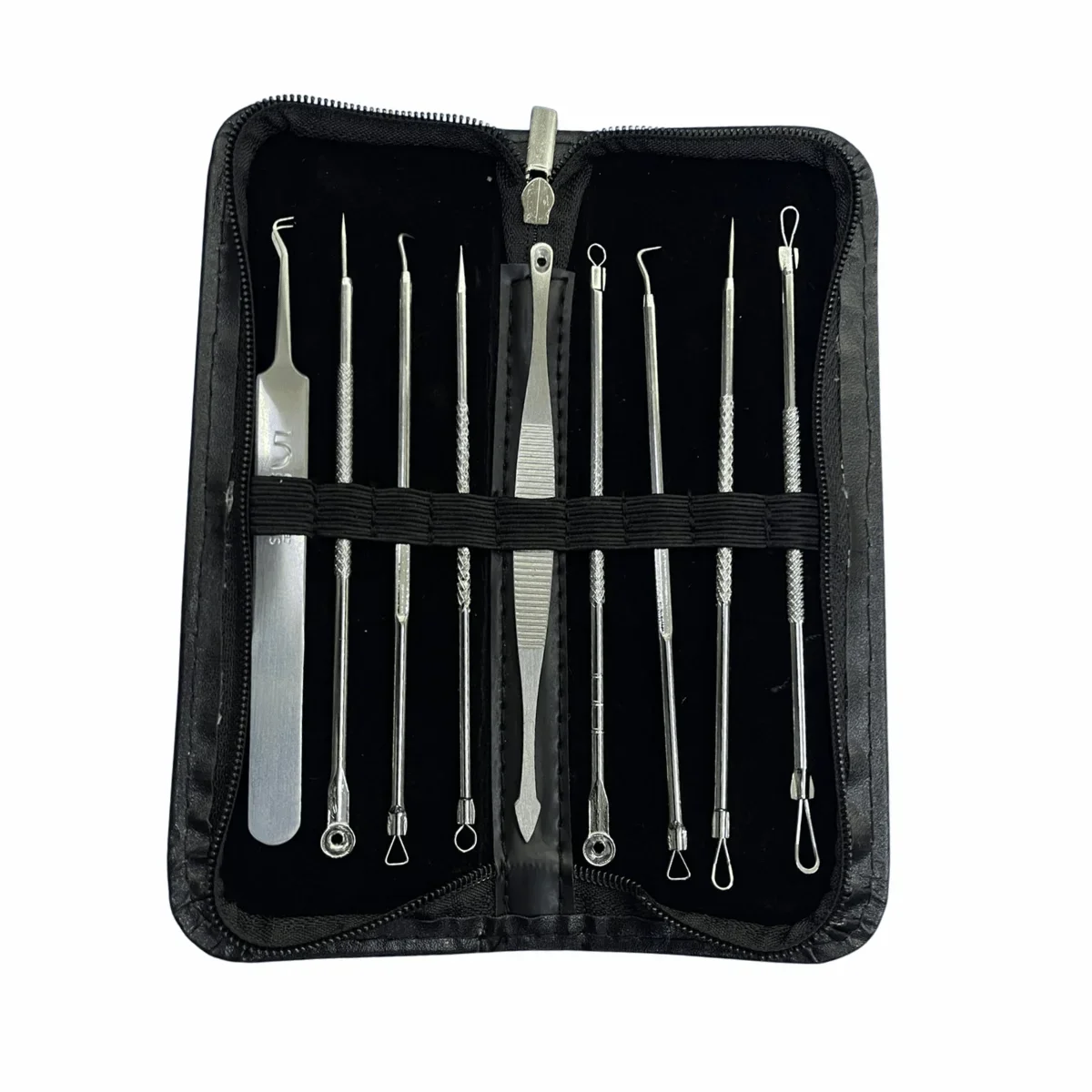 KIT DE PUNTOS NEGROS Y ACNE 9 PIEZAS METALICAS+ESTUCHE - Imagen 1