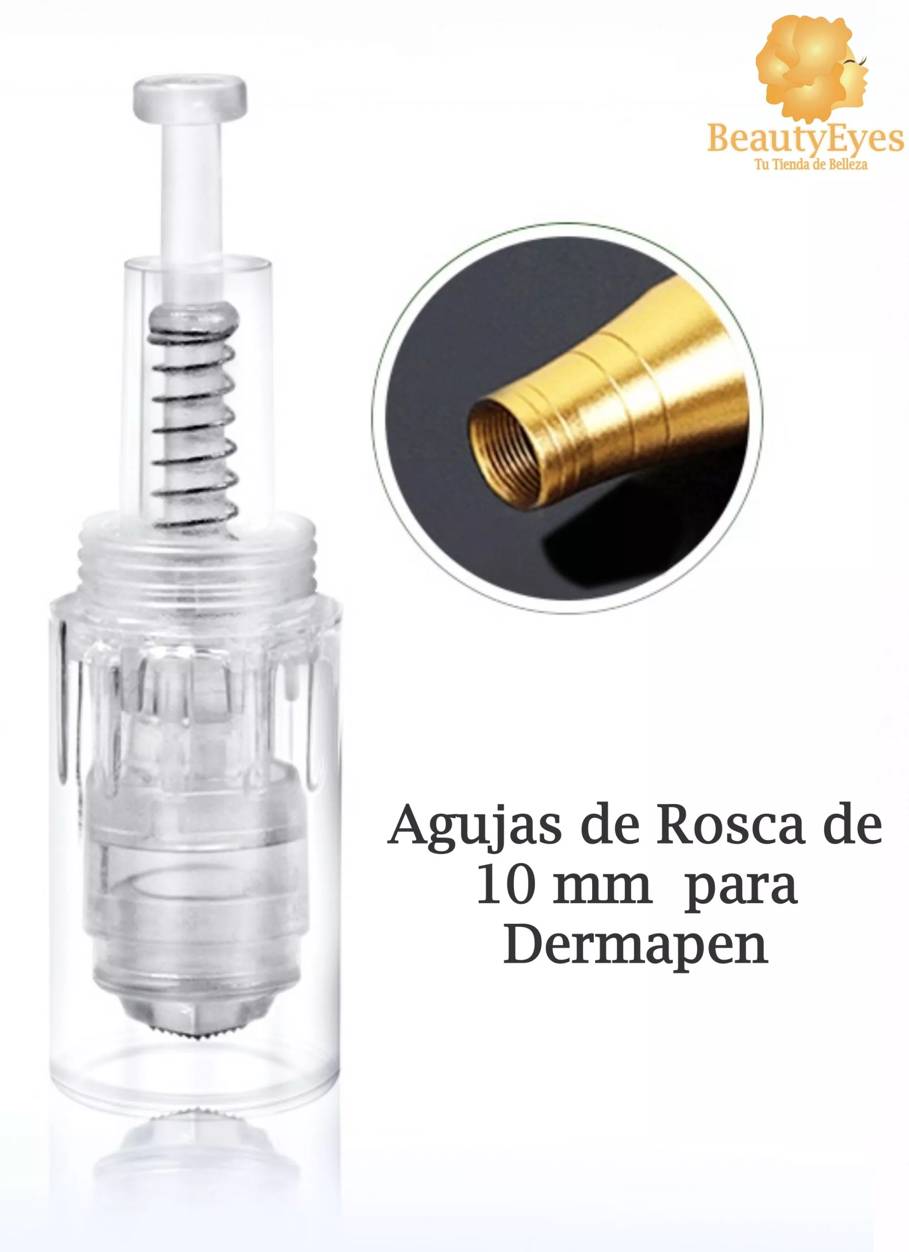 10 AGUJAS DERMAPEN ROSCA 10 MM TODAS LAS PUNTAS - Imagen 1