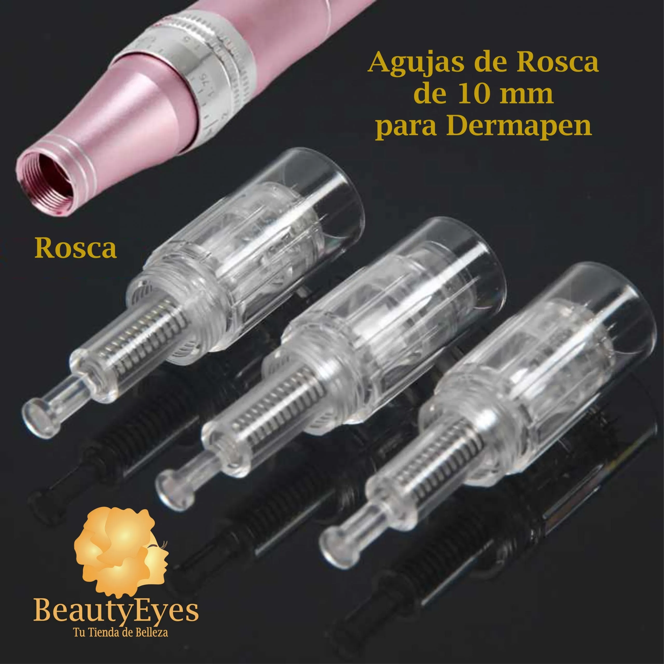 10 AGUJAS DERMAPEN ROSCA 10 MM TODAS LAS PUNTAS - Imagen 4