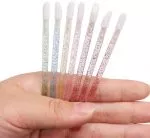 50 Aplicadores de maquillaje de fibra con mango acrilico escarchado