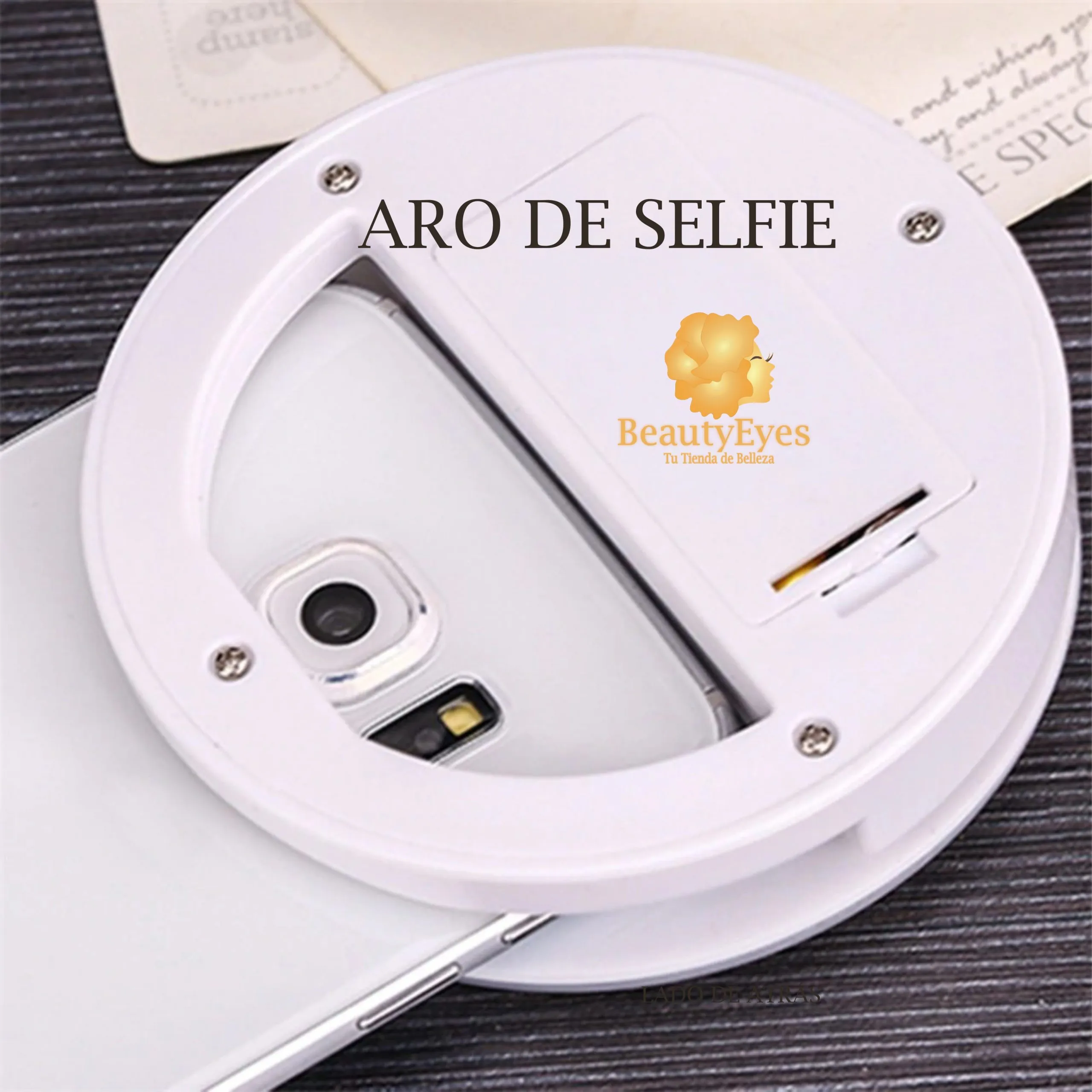 Aro Luz Led Selfie Celular Negro - Imagen 3
