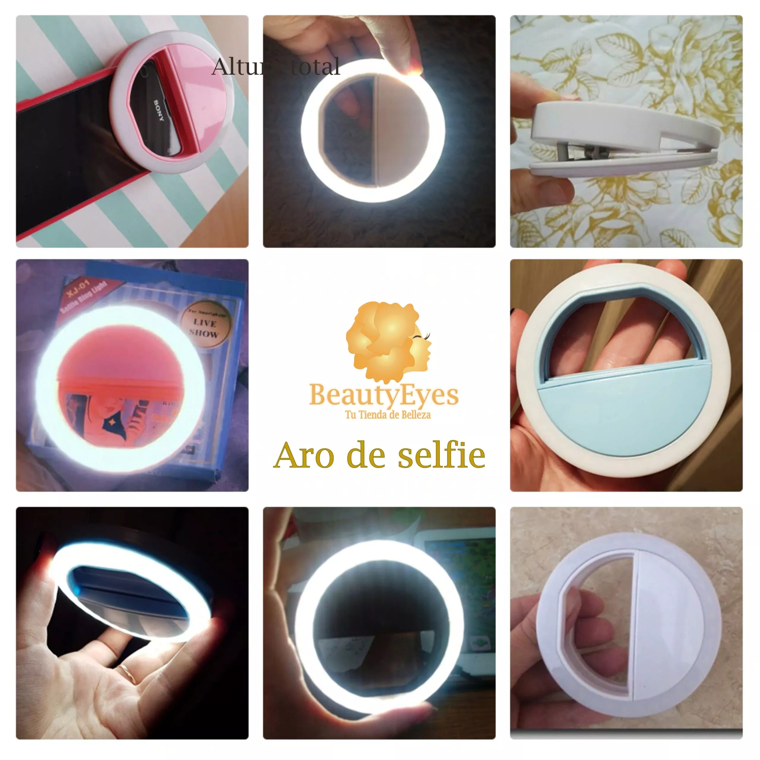Aro Luz Led Selfie Celular Negro - Imagen 5