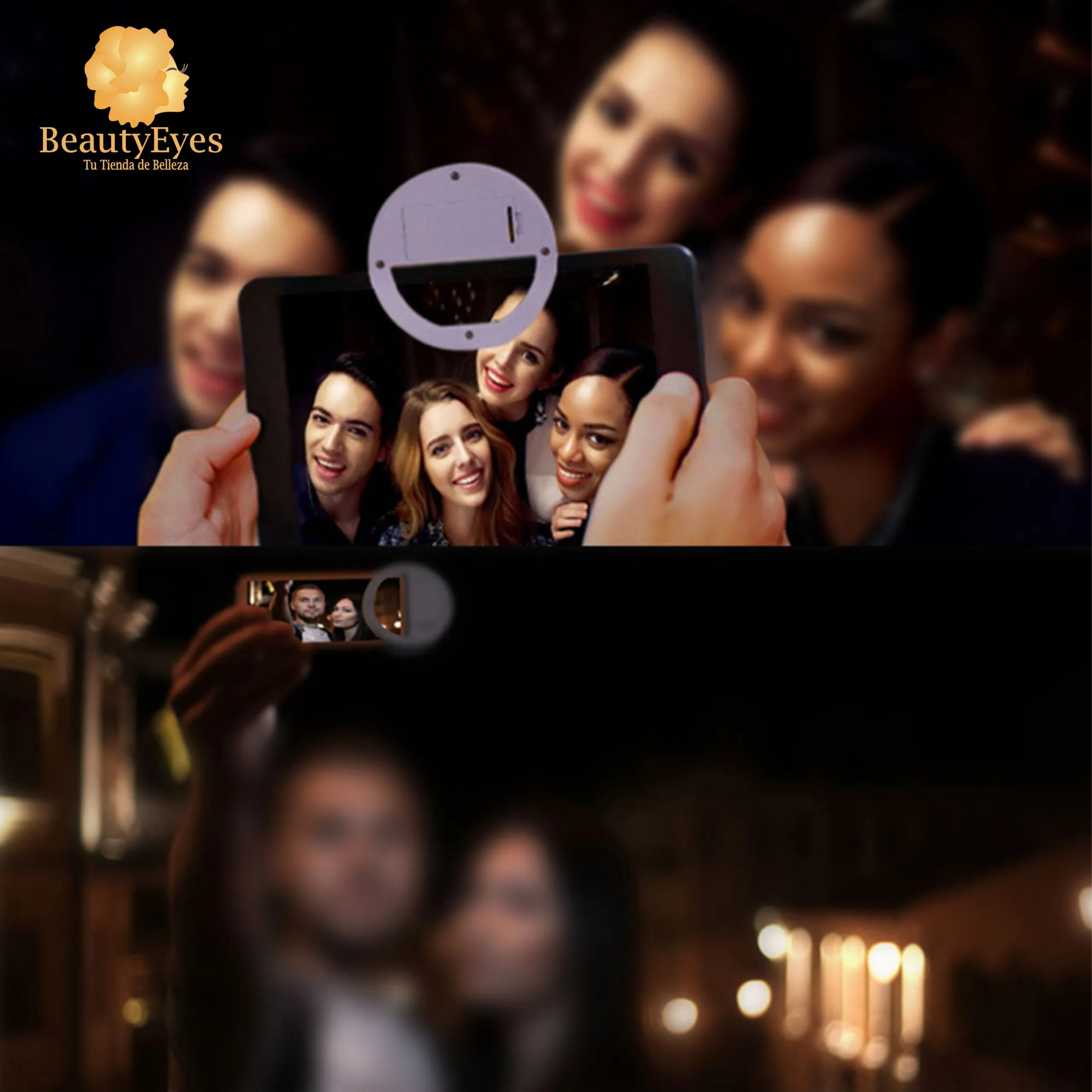 Aro Luz Led Selfie Celular Negro - Imagen 6