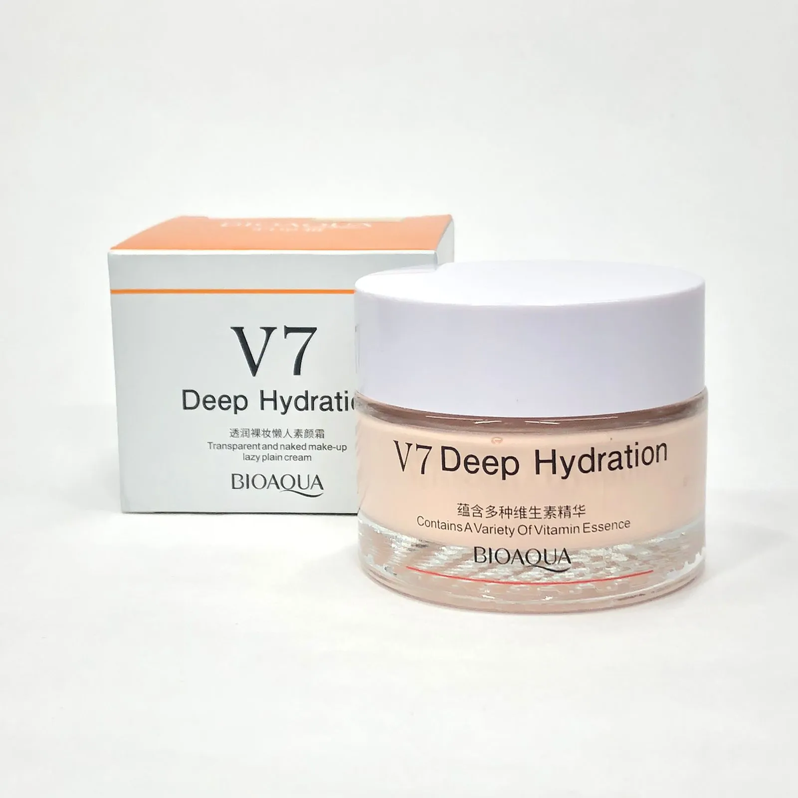 BIOAQUA V7 DEEP HADRATION_1 Crema aclaradora e hidratante V7 Bioaqua Transparent and naked make up lazy plain cream - Imagen 1