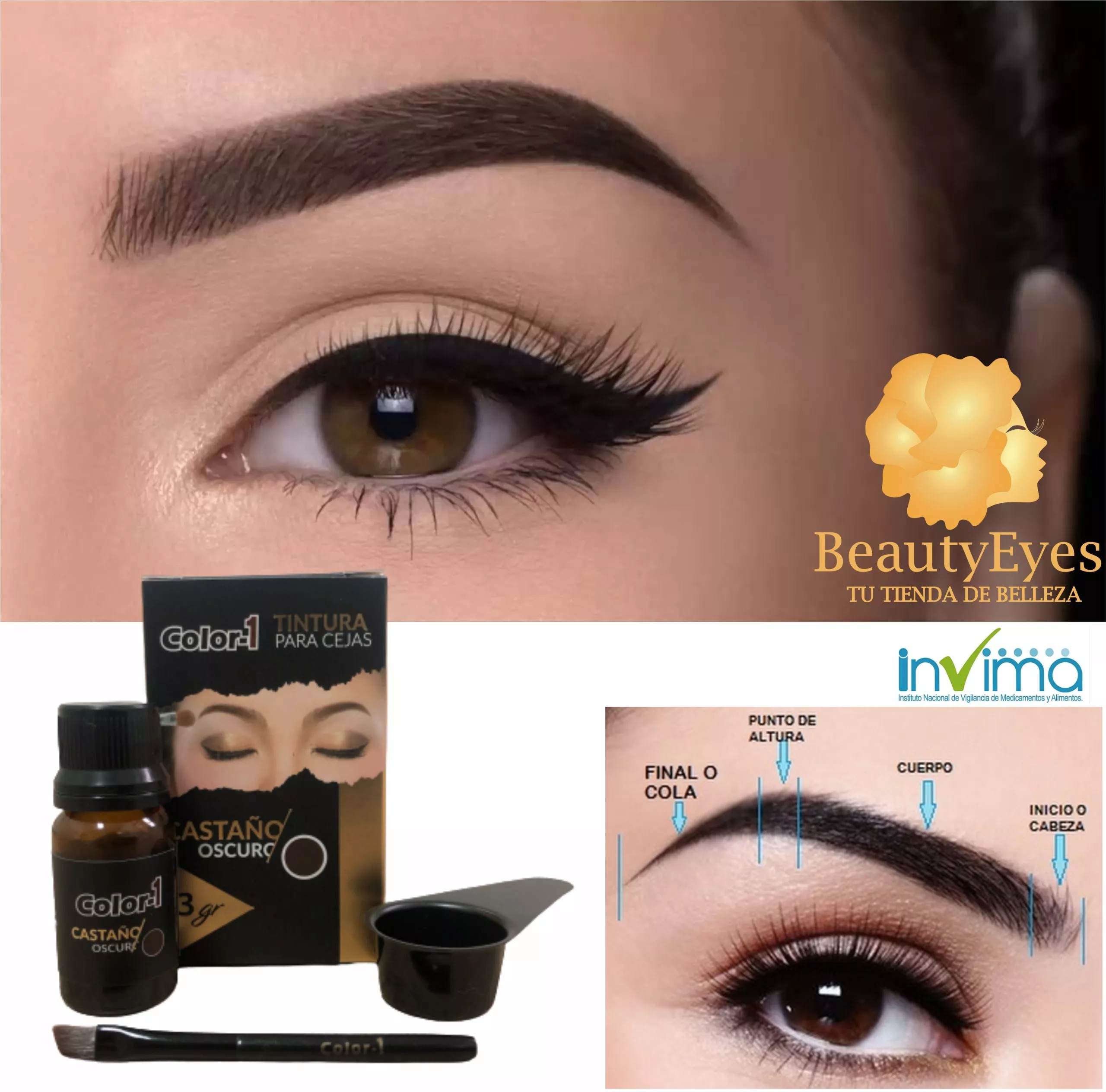 Henna Tinte Cejas Semipermanente color 1 caja 3 gr - Imagen 4