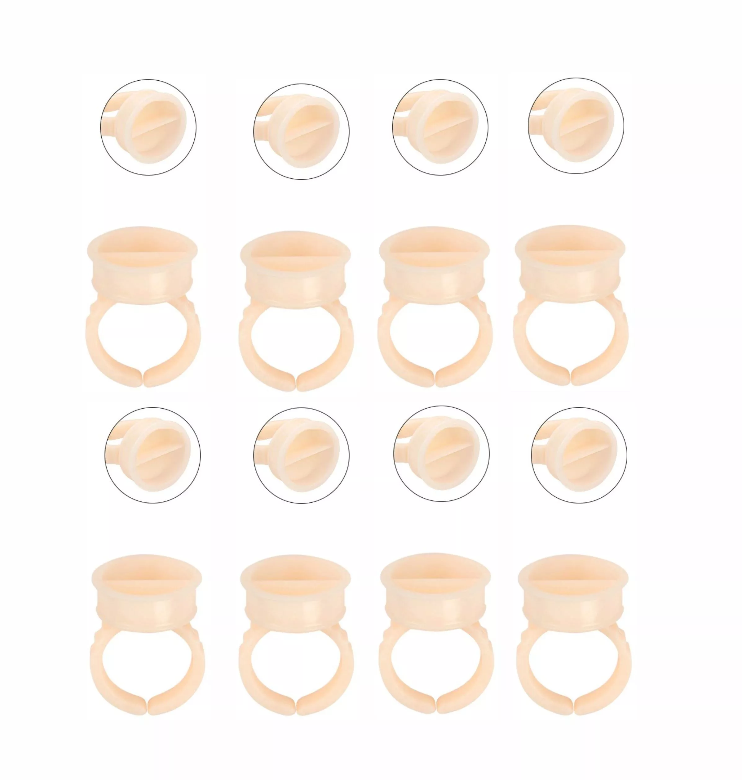 CREADOR PARA PRODUCTOS VARIOS_13 100 Anillos En Silicona Rosa Multiuso Pestañas Pelo A Pelo - Imagen 1