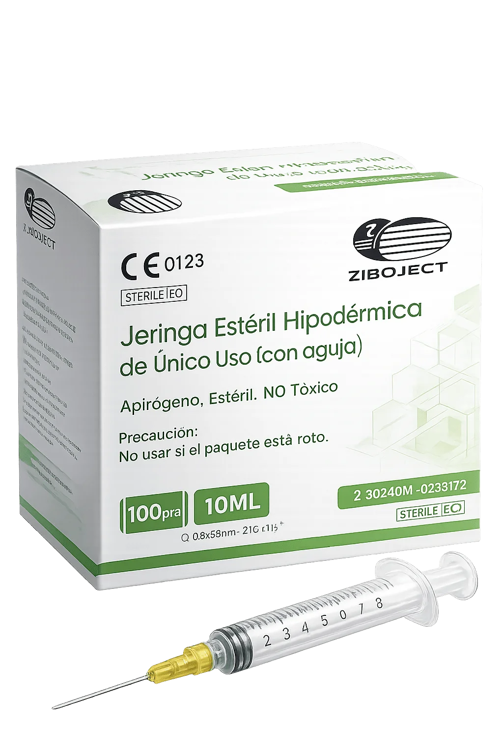 JERINGA 10ml HIPODERMICA 21Gx1 1/2" CAJA X100 UND - Imagen 1