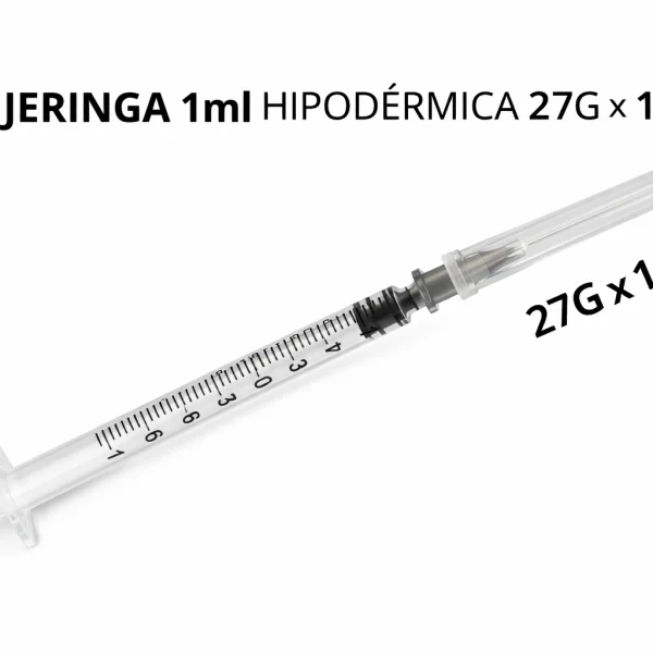 Jeringa 1ml Hipodermica 27gx1/2 Desechable X10und 1 Ml