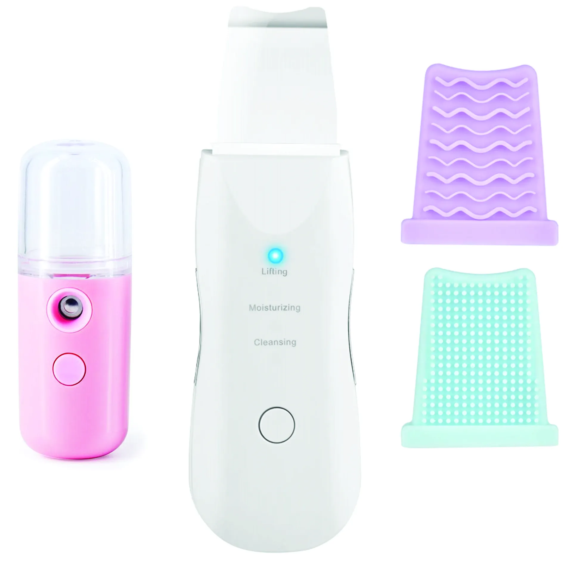 Combo rosado Kit Facial Peeling Ultrasonico + Nano Mist Vaporizador Frio - Imagen 2