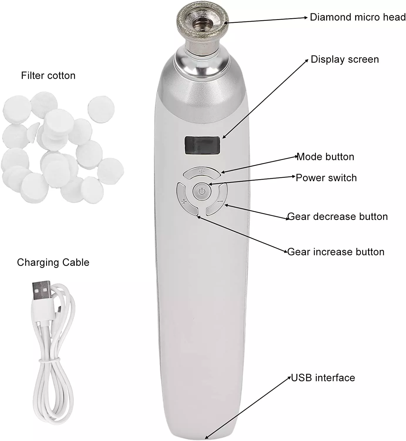 DIAMONG PEELING PORTATIL PROF_7 Dermoabrasion punta diamante XCM-186 - Imagen 7