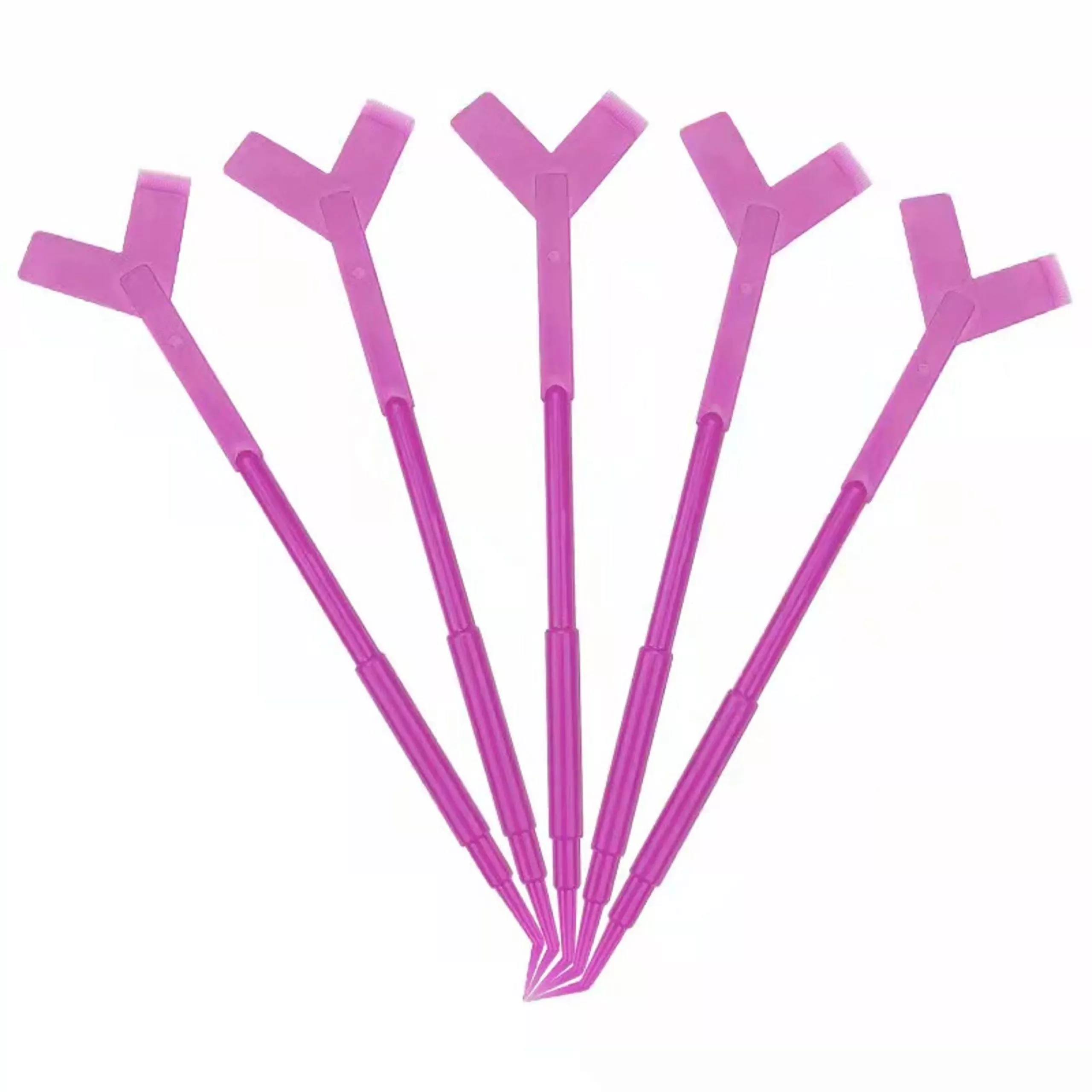 ESPATULA VARITA_10 10 Espatulas / cepillos dobles plastica en forma de Y para ondulado de pesta?as permanente - Imagen 2