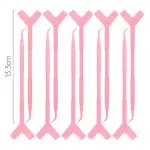 10 Espatulas / cepillos dobles plastica en forma de Y para ondulado de pesta?as permanente - Imagen 6