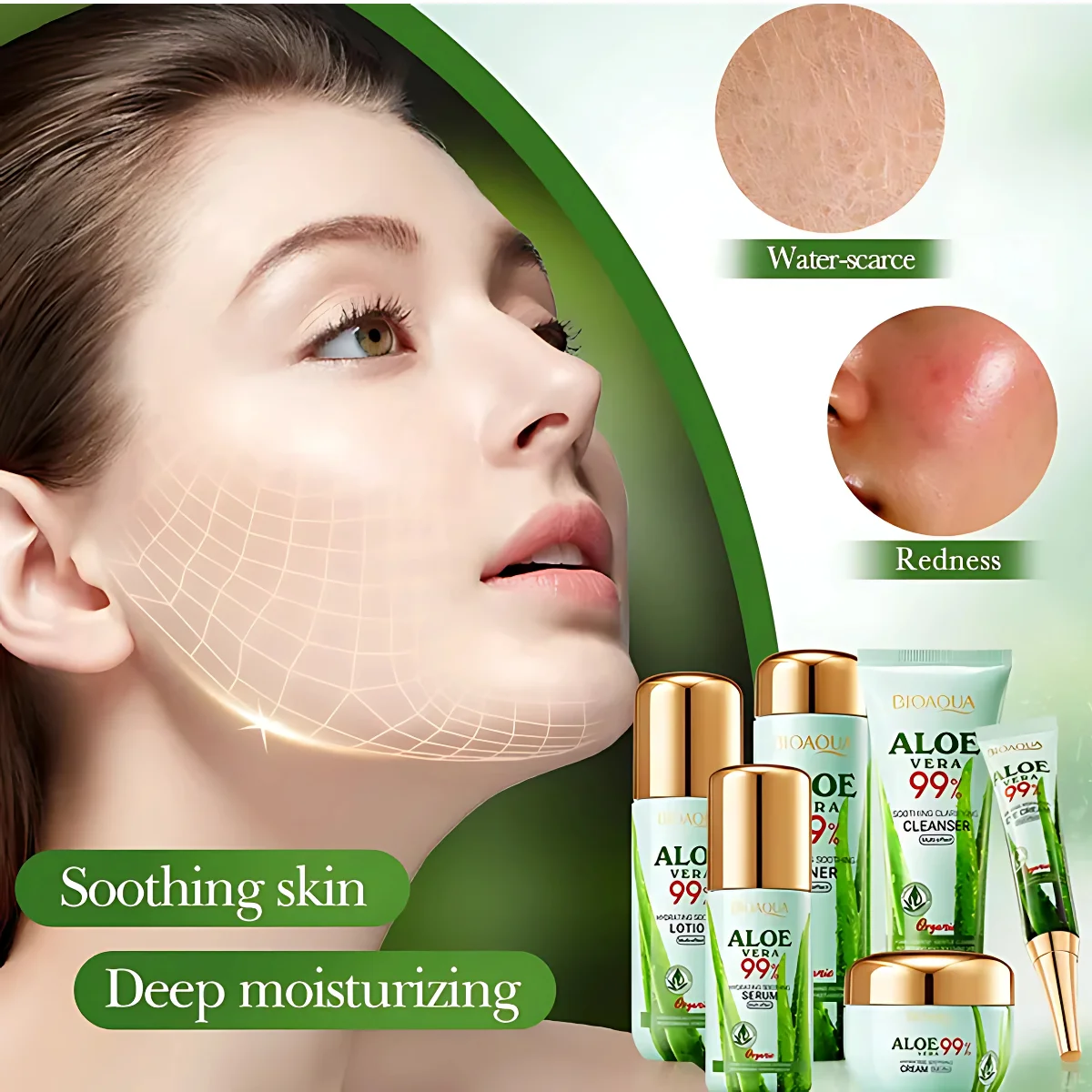Kit Facial Aloe Vera 99% Bioaqua - Imagen 3