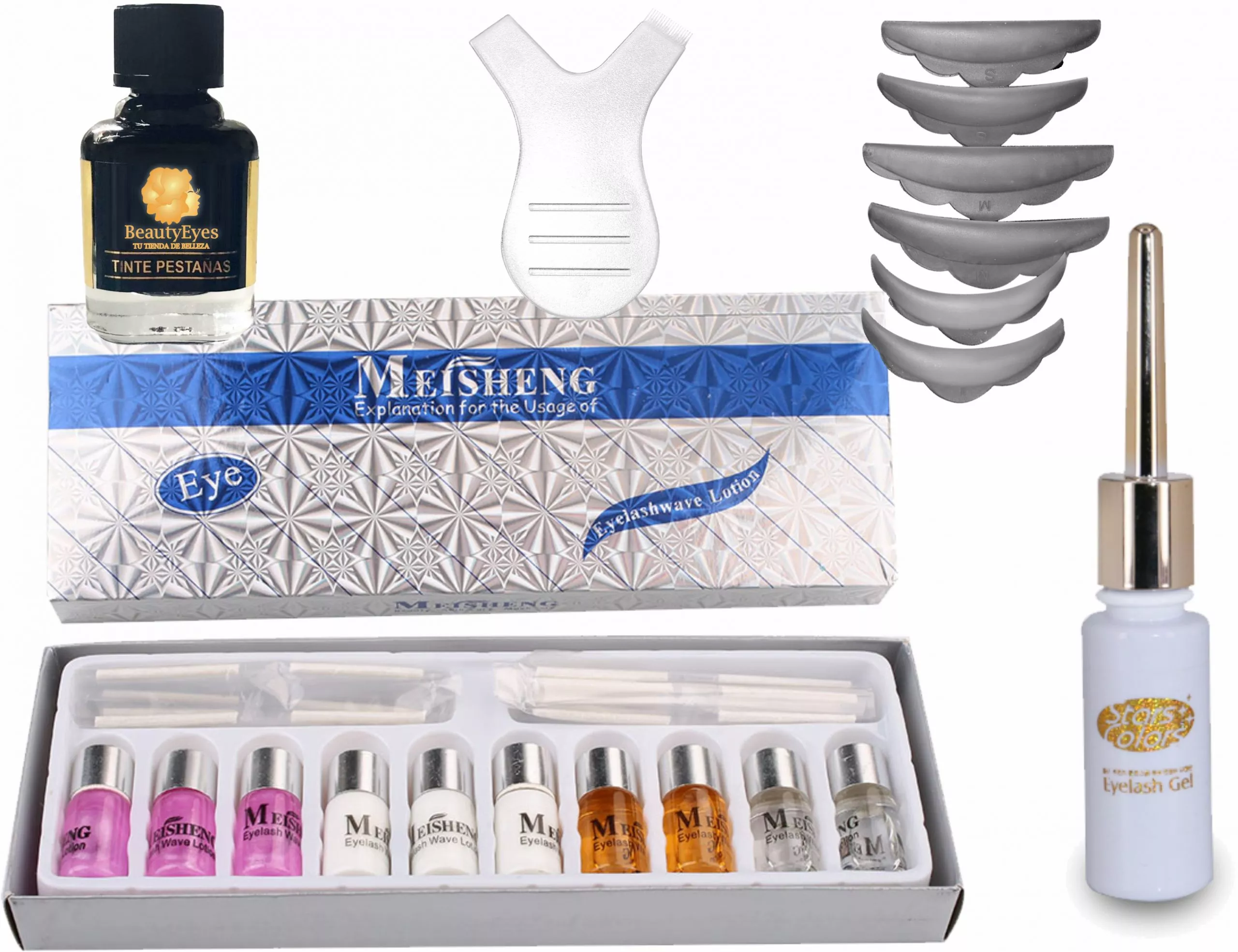 KIT_ONDULADO_MEISHENG+TINTE+PEGANTE+RULOS+ESPATULA_1 Kit Ondulado Lifting + Tinte + Pega + Rulo+ Espatula - Imagen 1