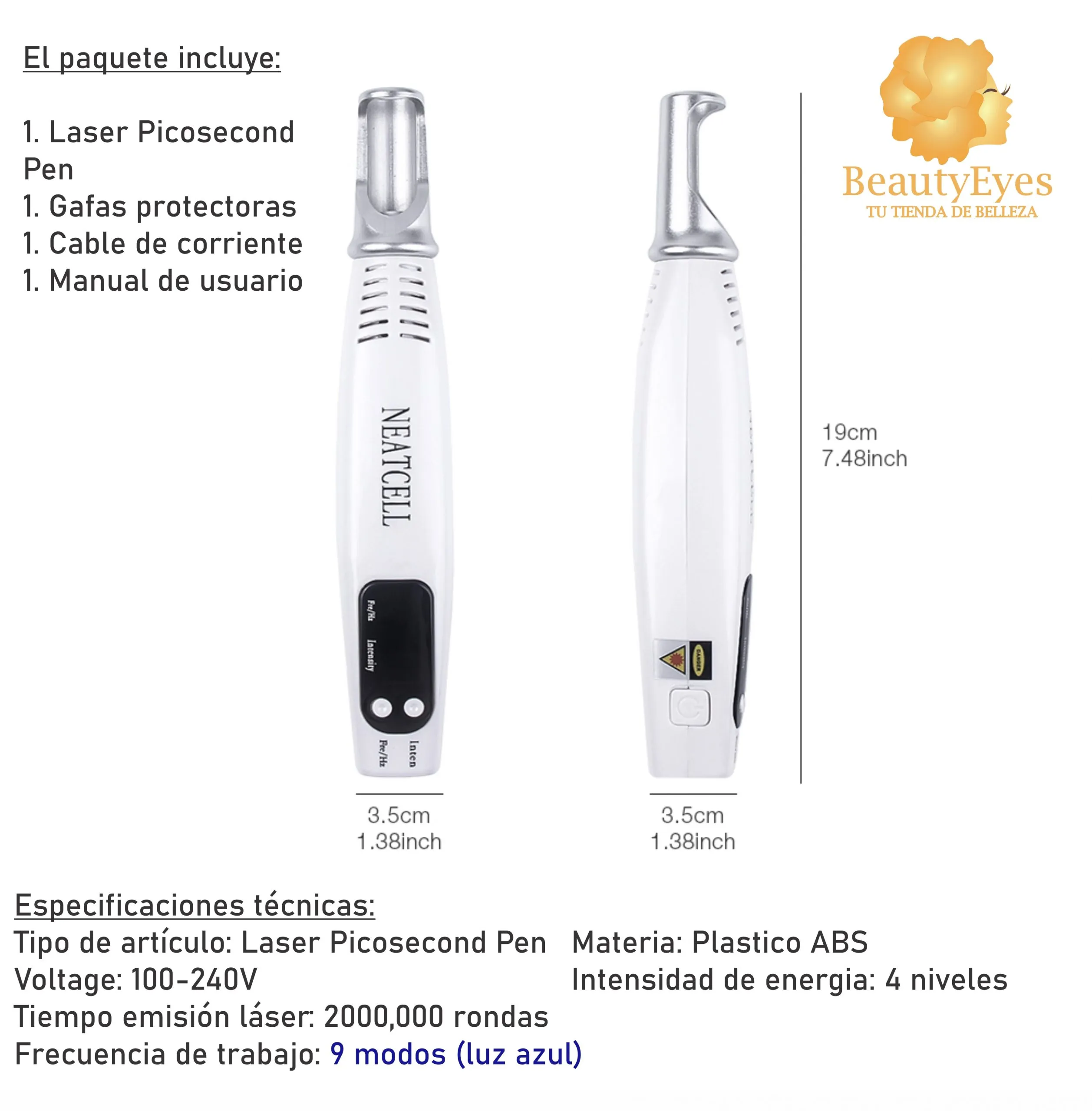 Laser Pico Second Pen luz azul/roja - Imagen 3