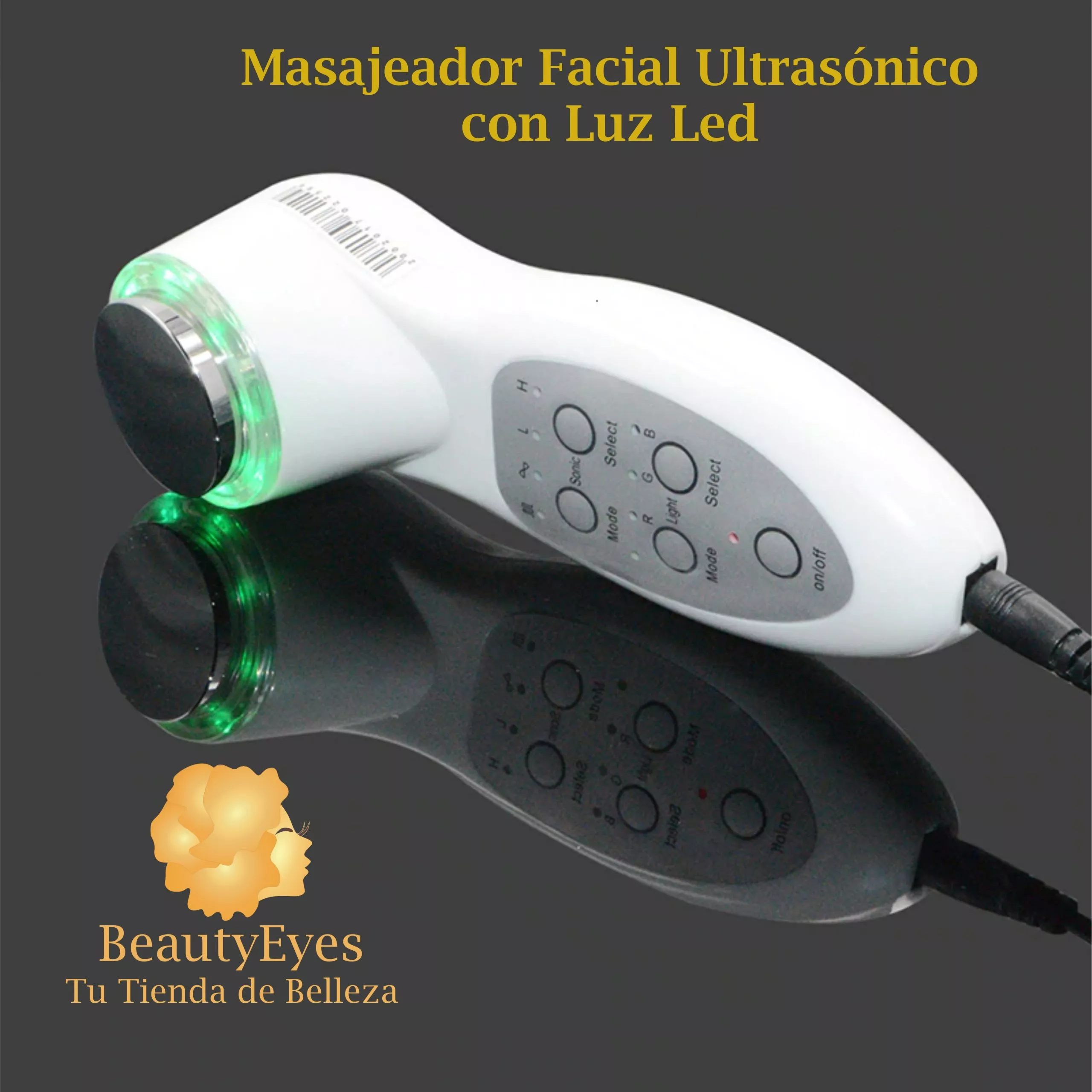 Masajeador Facial Ultrasonico Con Luz Led 7 Colores - Imagen 3