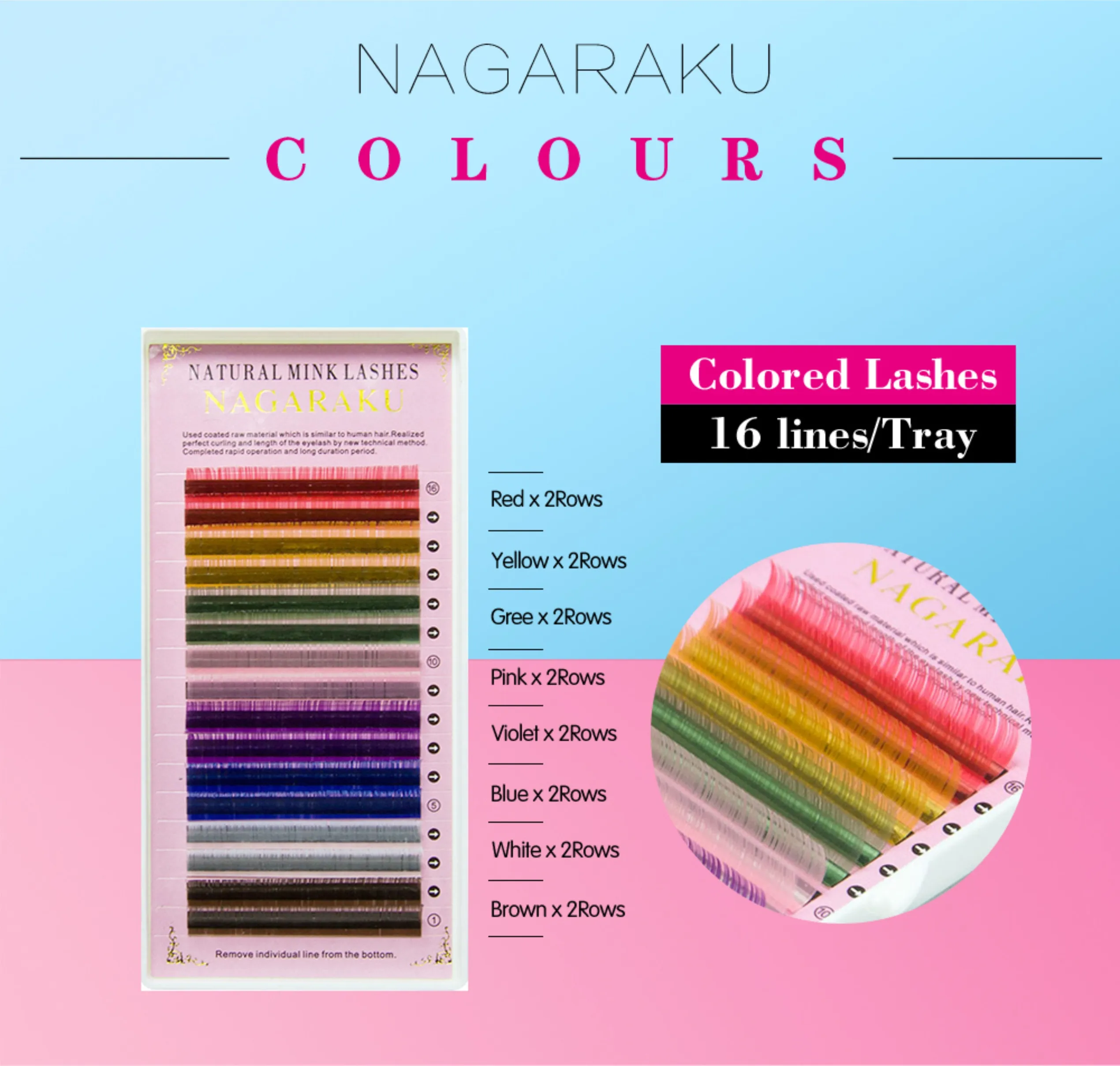NAGARAKU COLORS_2 Pestañas Nagaraku Color 0.07-C - Imagen 3