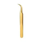 Pinza Curva Dorada Gold G02 Pestañas Pelo A Pelo - Imagen 2
