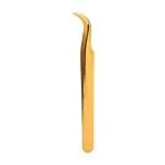 Pinza Curva Dorada Gold G02 Pestañas Pelo A Pelo