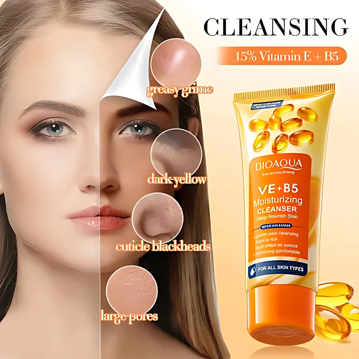 Jabon Facial Ve+B5 100Gr Bqy17871 Bioaqua - Imagen 2