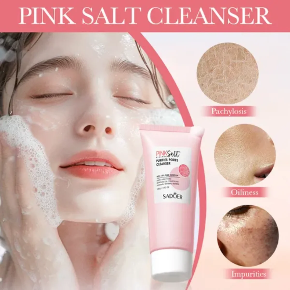 Jabón Facial Sal Rosa del Himalaya con Ácido Hialurónico + Centella - Imagen 4