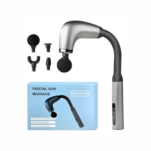 Pistola Fascial Gun Negra 4 En 1 + Extensión