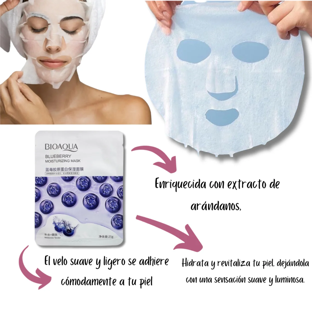 Velo Facial Arandanos Bioaqua - Imagen 2