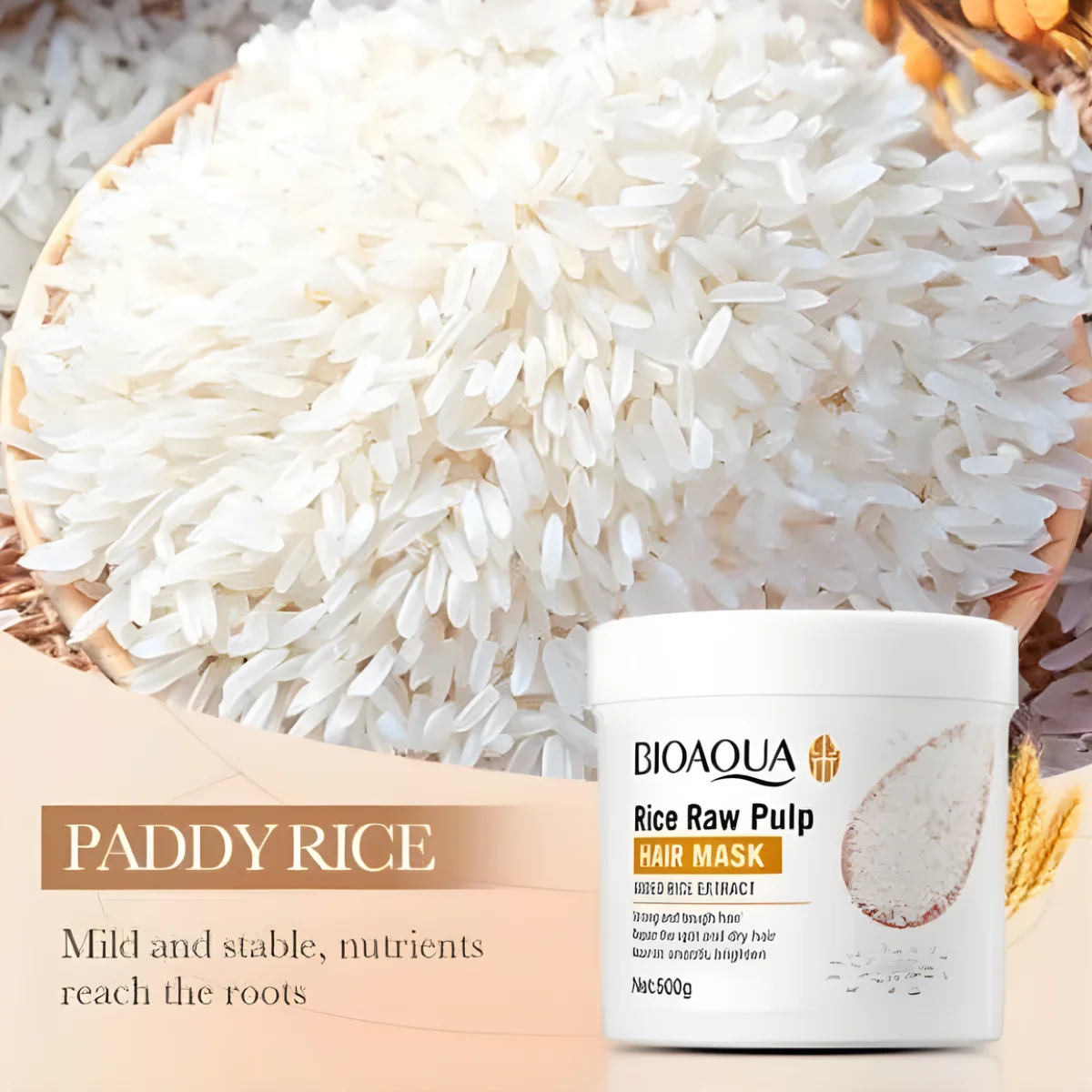 Mascarilla De Arroz 500ml Bioaqua Capilar - Imagen 2