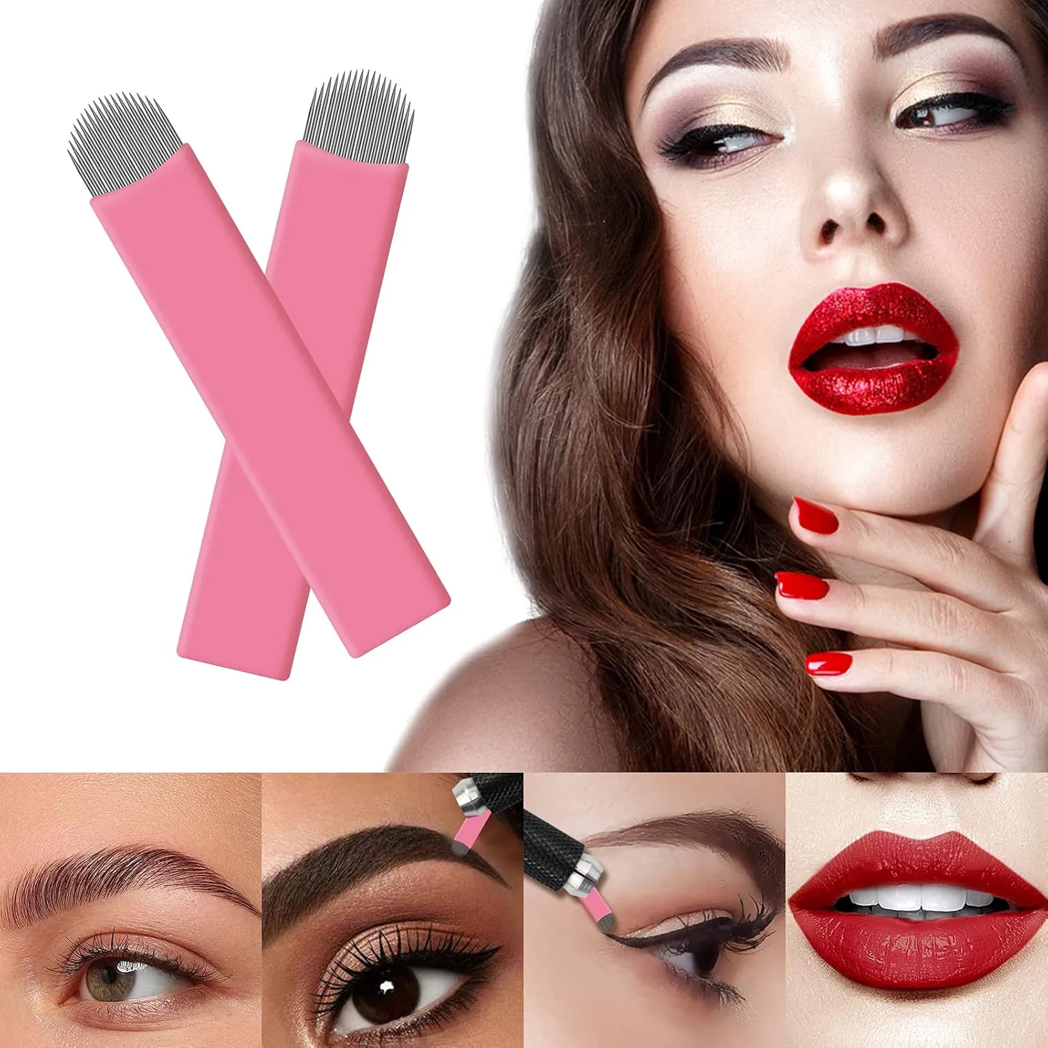 Aguja Nanoblading Lengua De Gato Rosada - Imagen 5