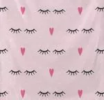 Cobija-Manta Rosa Pestañas Y Corazon