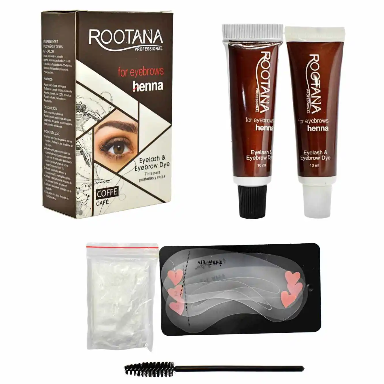P2110_HENNA_ROOTANA_EYESBROWS_COFFEE_10ml + ACCESORIOS Henna Rootana Eyesbrows 10Ml + Accesorios - Imagen 1