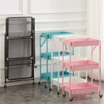 Carrito Organizador De Metal Plegable De 3 Niveles
