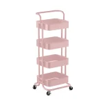 Carrito Organizador de Metal de 4 Niveles con ruedas