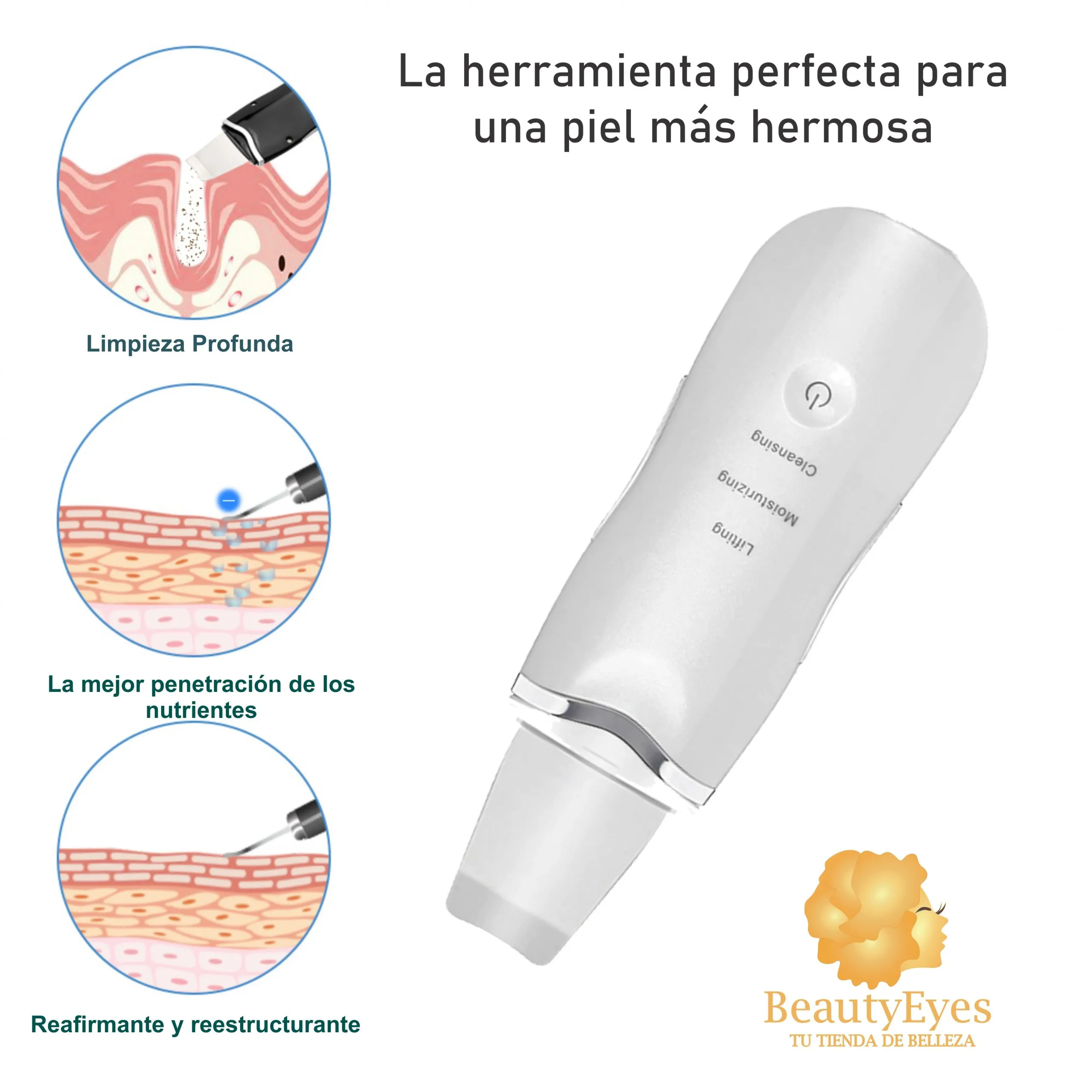 PEELING ULTRASONISO BLANCO 2 Peeling Ultrasonico Paleta Limpieza - Imagen 3
