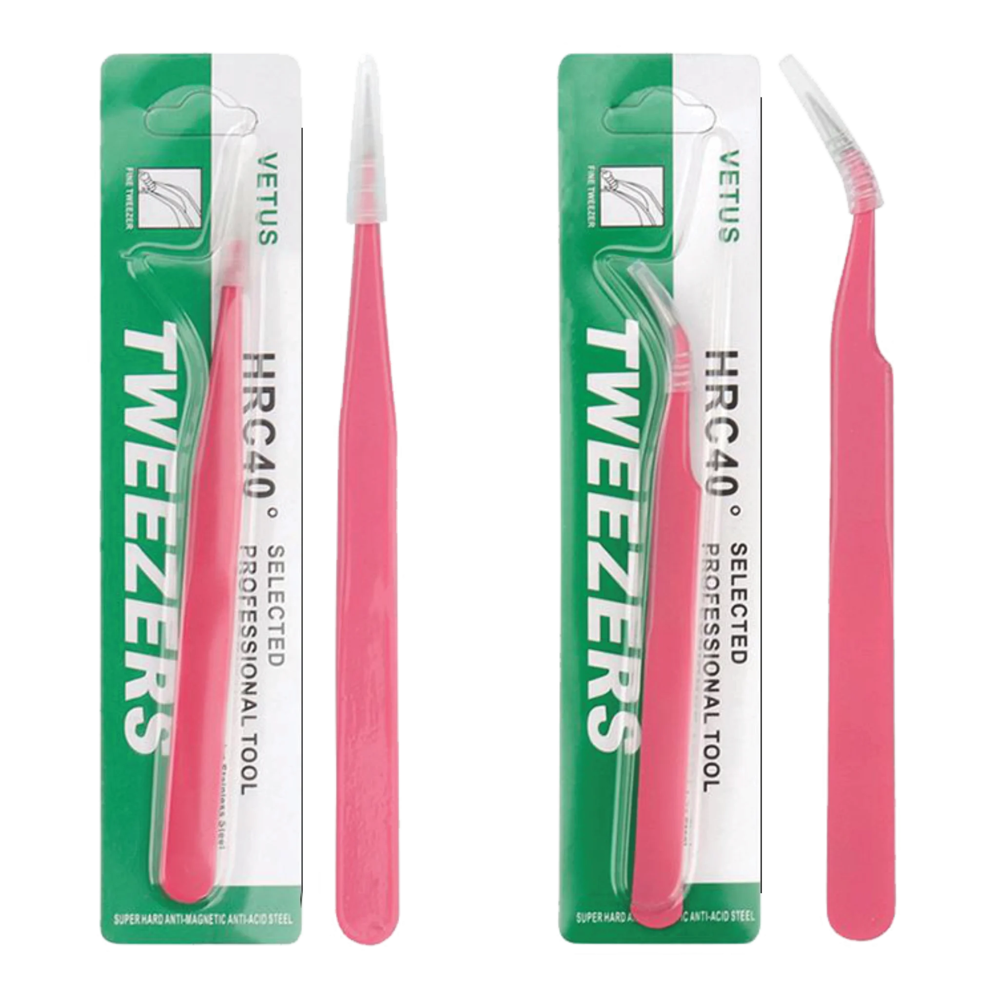 PINZAS ROSADAS SIN FONDO Pinza Curva Y Recta Tweezers - Imagen 1