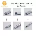Tebori Microblading Doble Plumilla / cabezal en acero inoxidable - Imagen 8