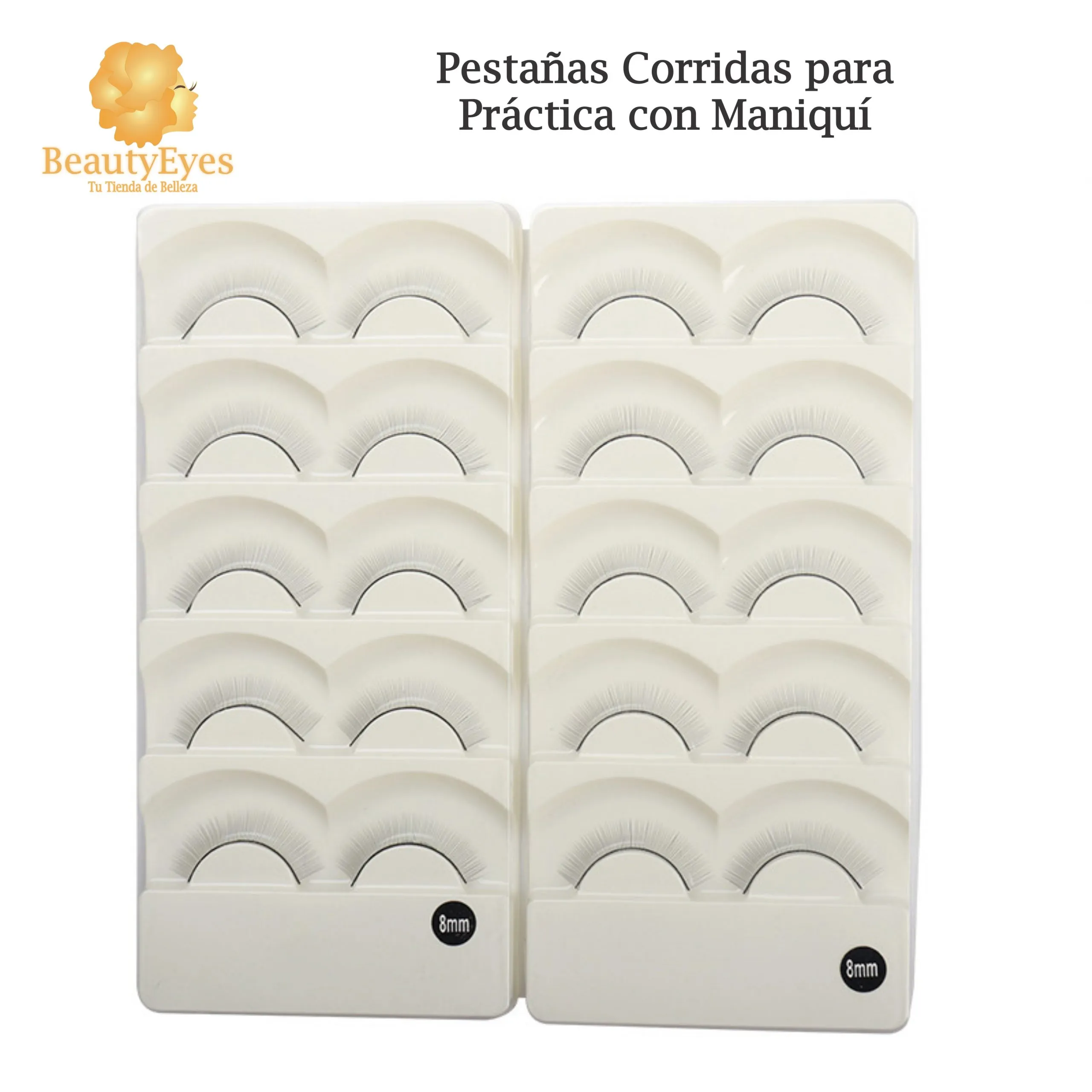 1 Set Pestañas Tiras Practica en Maniqui - Imagen 2