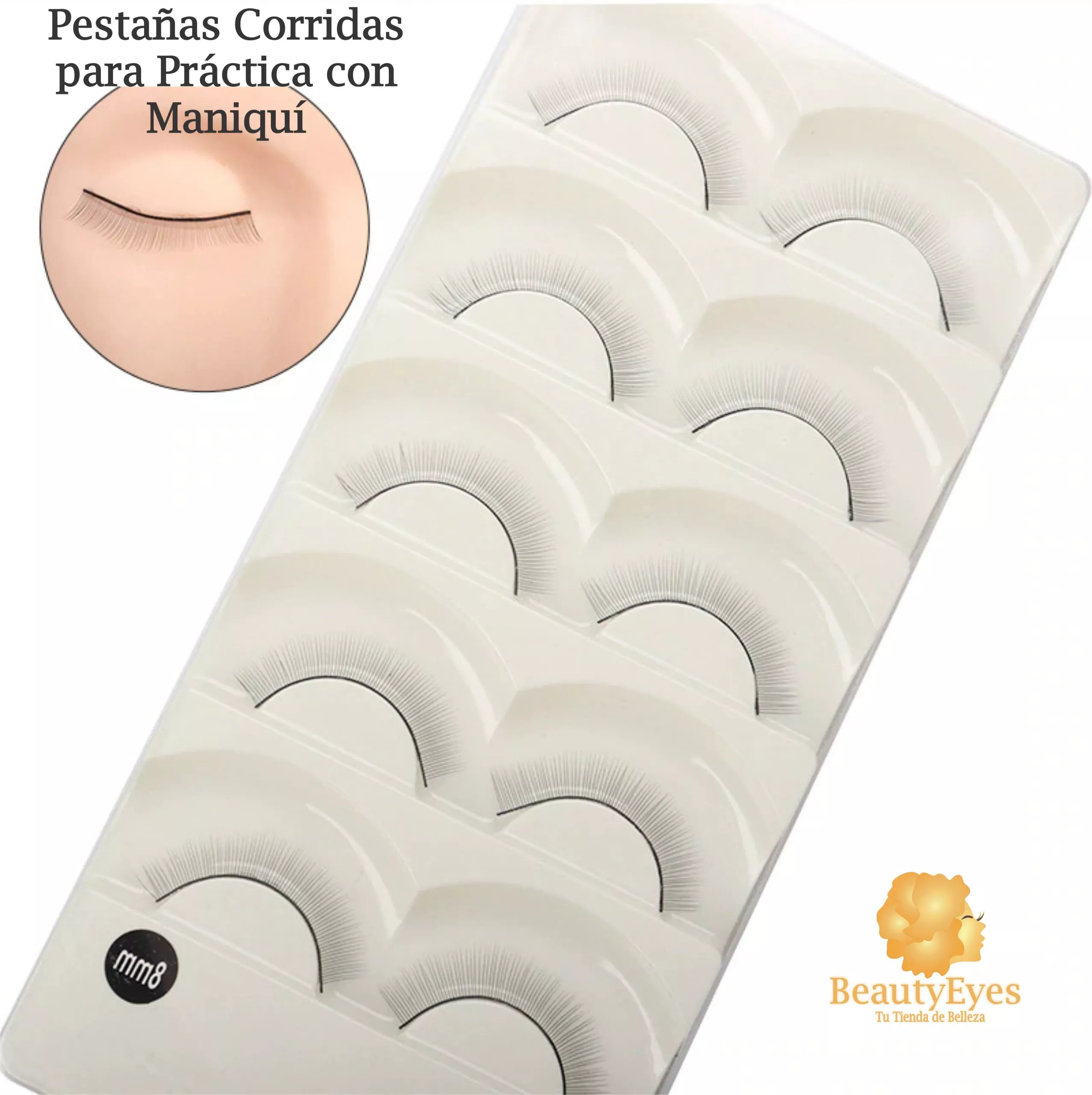 1 Set Pestañas Tiras Practica en Maniqui - Imagen 3