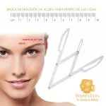 1 Regla Compas de 3 puntos de Acero Inoxidable para Dise?o de Cejas
