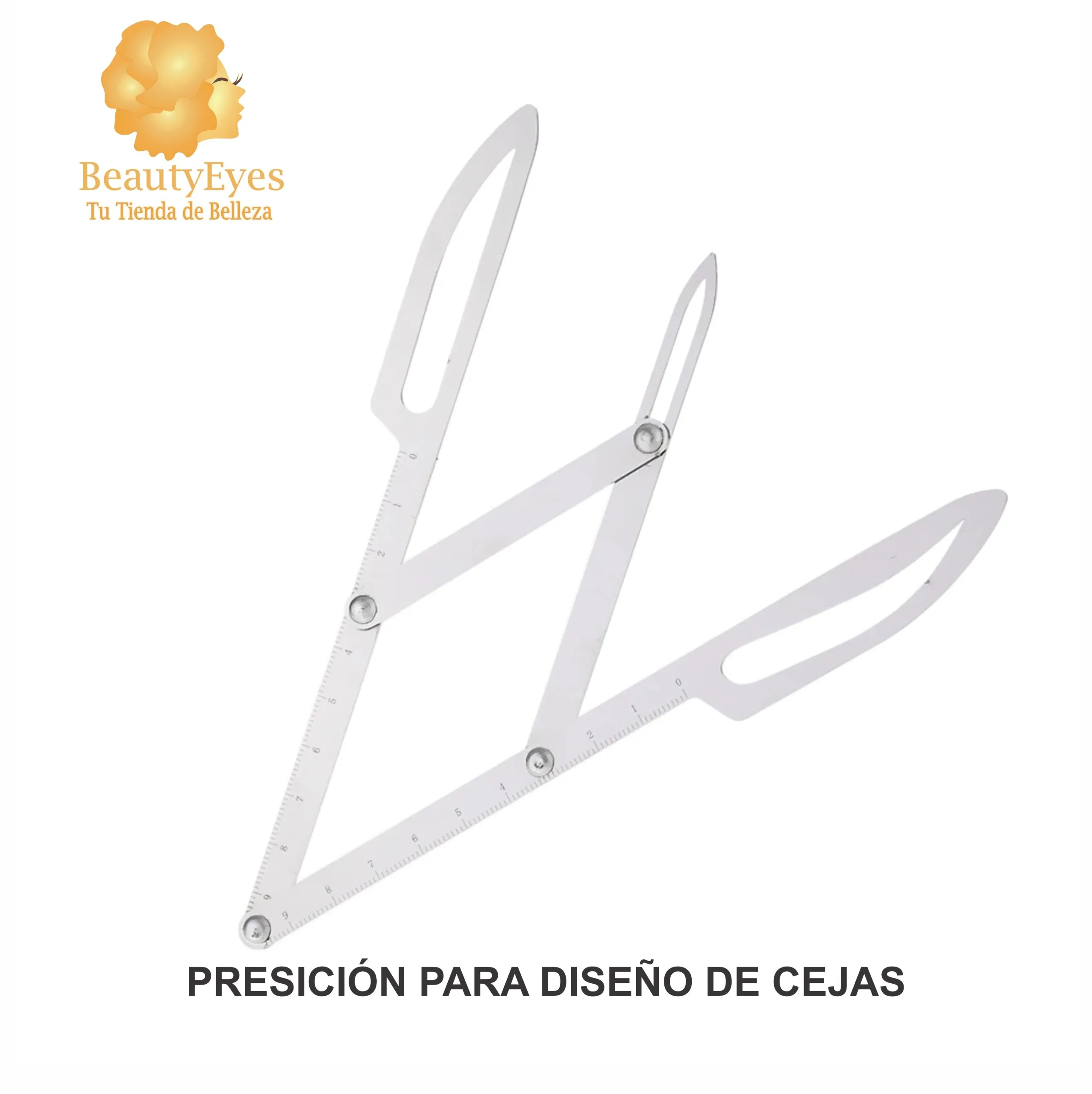 REGLA_CEJAS_ACERO_5 1 Regla Compas de 3 puntos de Acero Inoxidable para Dise?o de Cejas - Imagen 2