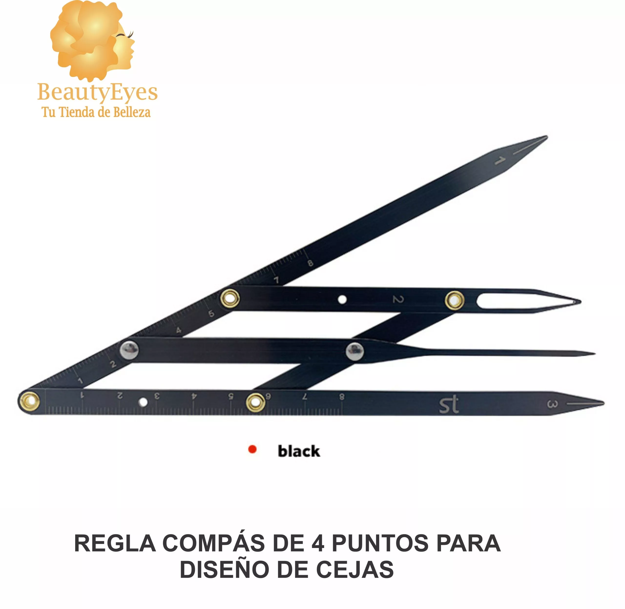REGLA_COMPAS_4PUNTOS_2 Regla Compas 4 Puntas Microblading dise?o de cejas - Imagen 2