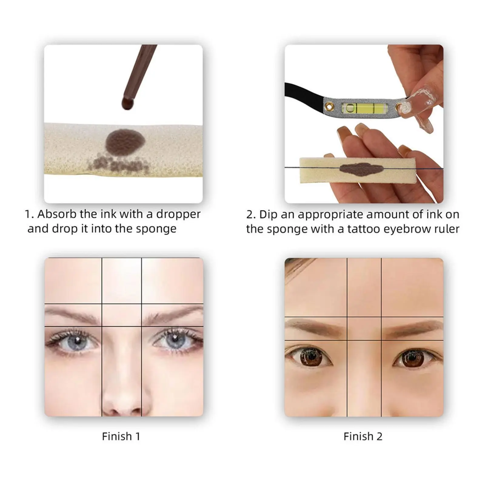 Regla horizontal 4 Regla Arco Lineal Diseño De Cejas Con Nivel - Imagen 7