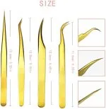 Set 4 pinzas profesionales Doradas gold