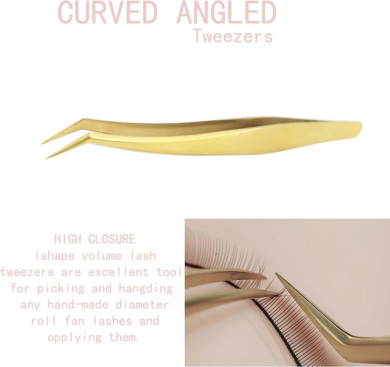 Set 4 pinzas profesionales Doradas gold - Imagen 3